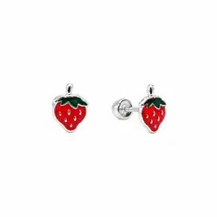 ESPIRAL ROJO - Aretes Abridores Fresa - Plata