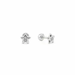 SANTORAL - Aretes Abridores Estrella Brillo - Plata