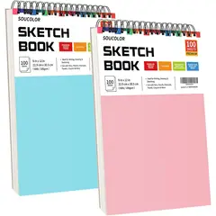 GENERICO - Cuaderno de Dibujo Soucolor 22x30cm 100gsm 100 Hojas Pack 2