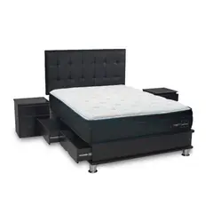 DRIMER - Dormitorio con Cajones Gravity Facundo Queen + 2 Almohadas