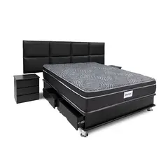 DRIMER - Dormitorio Kaela King Con 2 Veladores Y Cajones