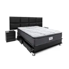 DRIMER - Dormitorio con Cajones Futurepedic Kaela 2 Plz + 2 Almohadas