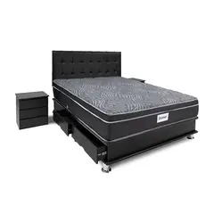 DRIMER - Dormitorio con Cajones Ventus Facundo King + 2 Almohadas