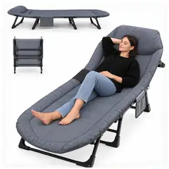 GENERICO - CAMA CATRE DE 200 x 64 x30 cm PLEGABLE PORTÁTIL RECLINABLE 5 NIVELES soporta 150 kg CAMPING PLAYA