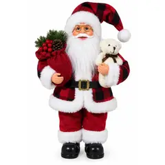 GENERICO - Adorno de muñeco de santa claus navideño con peluche y bolsa de regalos
