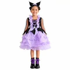 Xclusive - Kuromi Vestido Disfraz C/vincha Amigos De Hello Kitty Niña TALLA L 10T