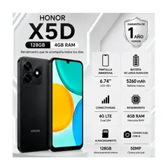 HONOR - Celular X5d 4GB RAM 128GB 6.74" - Negro