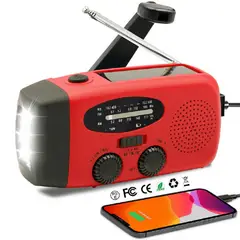 IMPORT P - Radio Solar de Emergencia Portátil Meteorológica - Rojo