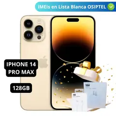 APPLE - IPHONE 14 PRO MAX 128GB ESIM GOLD SEMINUEVO - INCLUYE CARGADOR Y CABLE NEOPROTECH