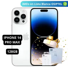 APPLE - IPHONE 14 PRO MAX 128GB ESIM SILVER SEMINUEVO - INCLUYE CARGADOR Y CABLE NEOPROTECH