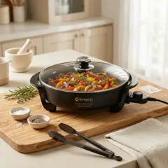 Imaco - Sartén Eléctrica Multiuso Multi-Cook PES280 1500W | Diámetro 28cm, Antiadherente, Tapa de Vidr