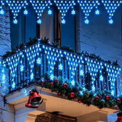 ARTEZA - Guirnalda De Luces Navidad Led Cascada Con Estrellas Azul
