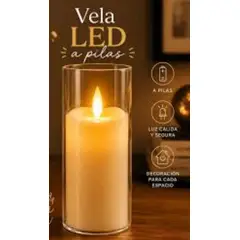 GENERICO - Vela Decorativa Led 18 x 8 cm a Pilas