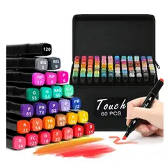 TOUCH - Plumones profesionales doble punta de 60 unid dibujo artístico