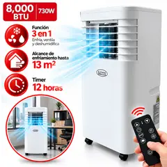 Alfano - Aire Acondicionado Portátil 8000 BTU 3 en 1 PAC-8