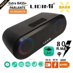 LIDIMI - Parlante Portátil Bluetooth 15 Horas de batería LD-S010AC/R 80 W