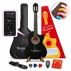 VIZCAYA - GUITARRA ELECTROACUSTICA KIT CLASICO BLACK