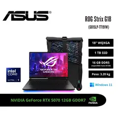 ASUS - LAPTOP GAMER ROG STRIX G18 18 2.5K 240HZ INTEL CORE ULTRA 9 290HX 16GB RTX 5070 1TB W11