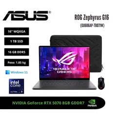 ASUS - LAPTOP GAMER ROG ZEPHYRUS G16 16 2.5K OLED 240HZ INTEL CORE ULTRA 9 386H 16GB RTX 5070 1TB W11