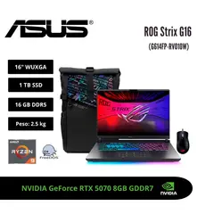 ASUS - LAPTOP GAMER ROG STRIX G16 16 WUXGA 165HZ AMD RYZEN 9 9955HX 16GB RTX 5070 1TB W11