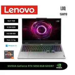 LENOVO - LAPTOP GAMER LOQ 15 15.6 FHD 144HZ AMD RYZEN 7 250 16GB RTX 5050 512GB W11 83JG00B1LM