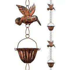 GENERICO - Cadena de Lluvia INNOWARMER 8.8ft 6 Copas 6 Colibri Bronce