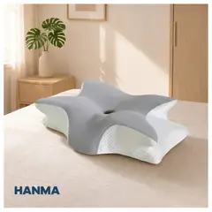 HANMA - Almohada Premium Cervical Japonesa Extra Espuma Viscoleastica Blanco