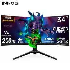 INNOVA - Monitor INNOS Curvo Gaming 34Q20G 34″ UWQHD 3440 x 1440 VA 200Hz 1ms
