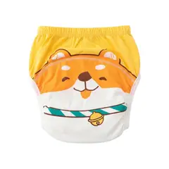 GENERICO - Calzón de Entrenamiento Amarillo con Blanco de Perrito con Collar Talla 110