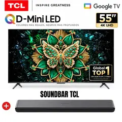 TCL - Televisor Mini LED 55 UHD 4K Smart TV 55C6K + Soundbar