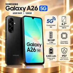 SAMSUNG - Celular Galaxy A26 5G 6GB RAM / 128GB – Negro