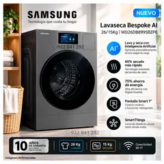 SAMSUNG - Lavaseca Bespoke AI 26/15Kg Gris WD26DB8995BZPE - Modelo Nuevo