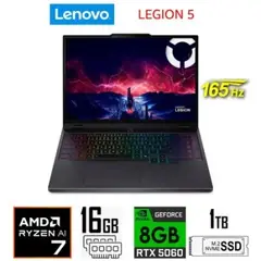 LENOVO - LEGION 5 15AHP10 AMD RYZEN 7 260 16GB 1TB SSD 8GB RTX5060 15.3 WUXGA WIN 11