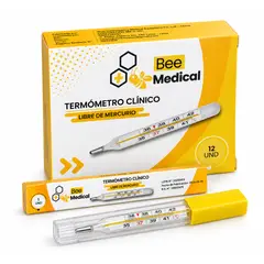 BEE - Termómetro Clínico Libre de Mercurio Medical Caja x 12 und