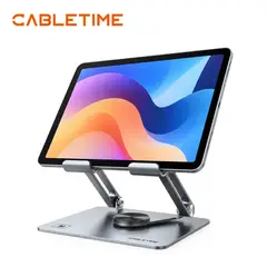 SEISA - Soporte para Tablet, iPad, Celular, Nintento, Giratorio 360 grados, aluminio , CABLETIME CS23G