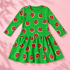 GENERICO - Vestido para niña de manga larga 100% algodón