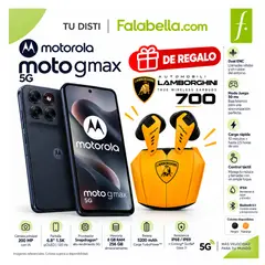 MOTOROLA - GMAX 5G  256GB+ 8GB +16GB UP / 200MP SONY/ 6.67/ IP69 / MEDIATEK 6400+ REGALO LAMBO 700