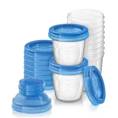AVENT - Recipiente De Leche 10 Pzs Transparente 180 Ml