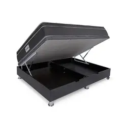 DRIMER - Cama Boxet Laqueada Ventus queen + 2 Almohadas