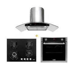 SOLE - Combo: Encimera 4 Parillas + Horno Eléctrico + Campana Extractora