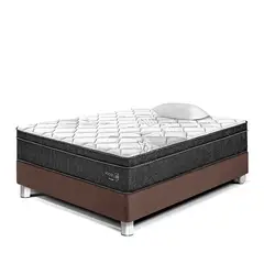 PARAISO - Cama Box Tarima Pocket Star 1.5 Plz + 1 Almohada + Protector