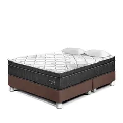 PARAISO - Cama Box Tarima Pocket Star Queen + 2 Almohadas + Protector
