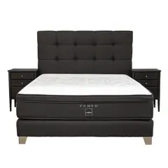 ROSEN - Dormitorio Tempo Issey Grafito King + 2 Almohadas Memory Max