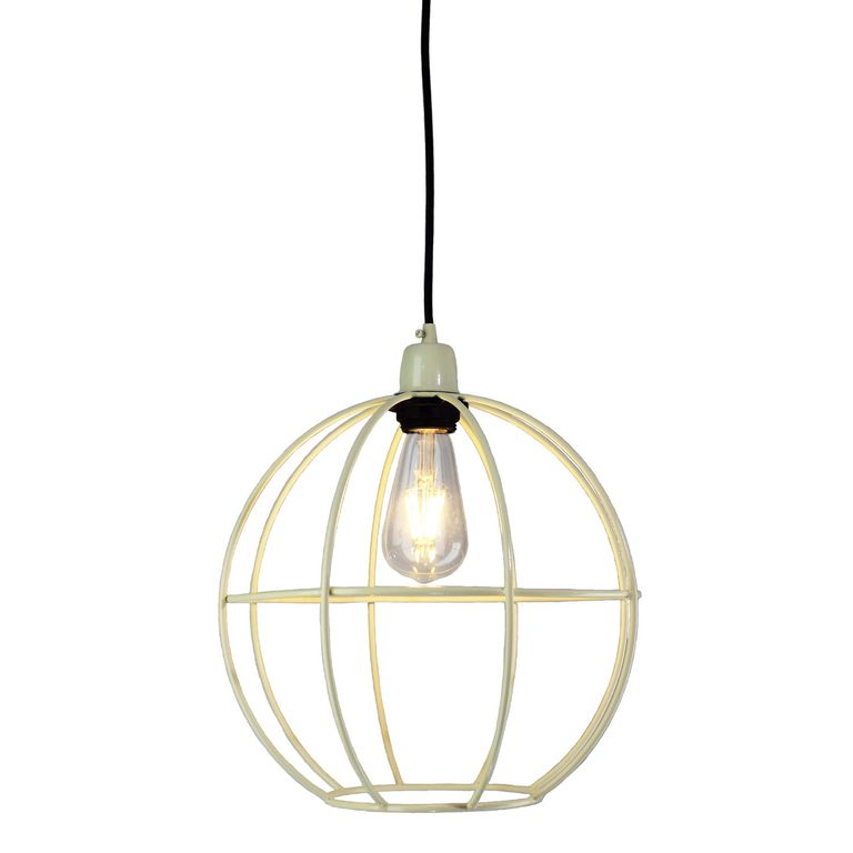 Lámpara techo 1 luz jaula crema E27