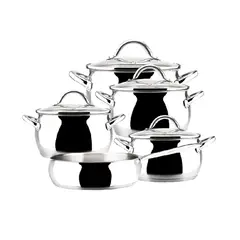 MAGEFESA - Juego de Ollas 9 Piezas Acero Inoxidable Kuchen