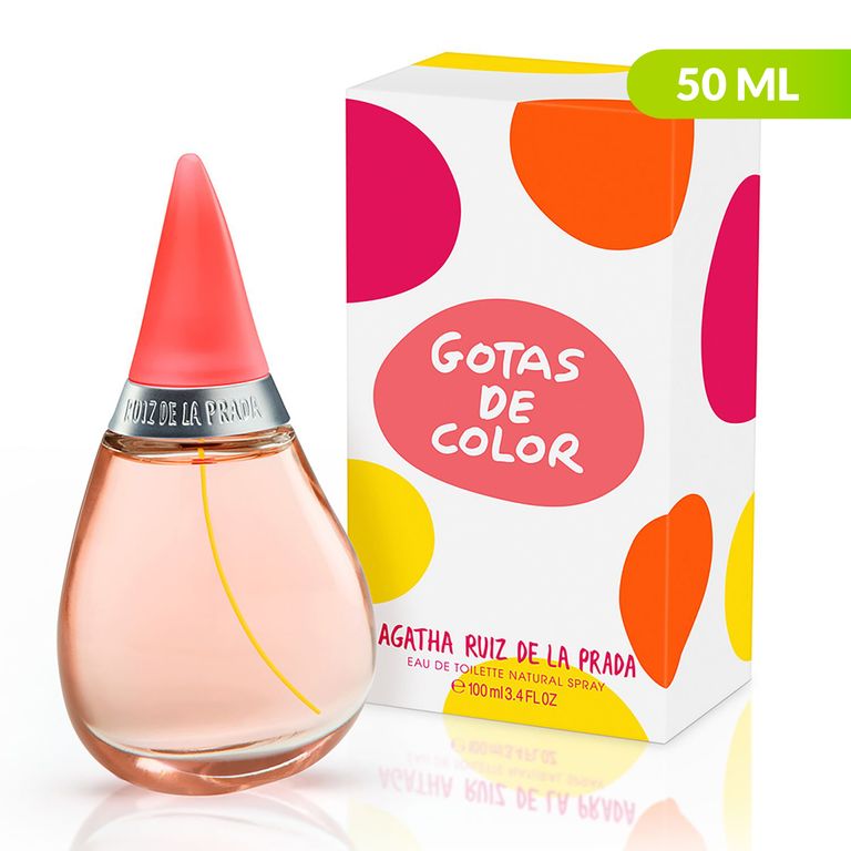 Perfume Gotas De Color Floral-Frutal 50 Ml Mujer