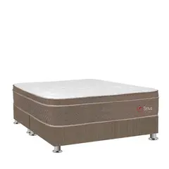 FORLI - Cama Box Tarima Sirius King + 2 Almohadas Viscoelásticas + Protector