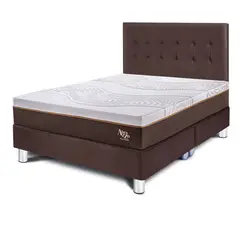 PARAISO - Dormitorio Royal Abrazzo Queen Chocolate + 2 Almohadas Viscoelásticas + Protector
