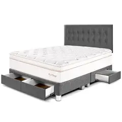 PARAISO - Dormitorio con Cajones Royal Dynasty King + 2 Almohadas Viscoelásticas + Protector