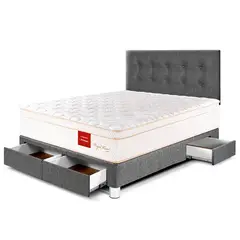 PARAISO - Dormitorio con Cajones Royal Prince Firme 2 Plz + 2 Almohadas Viscoelásticas + Protector